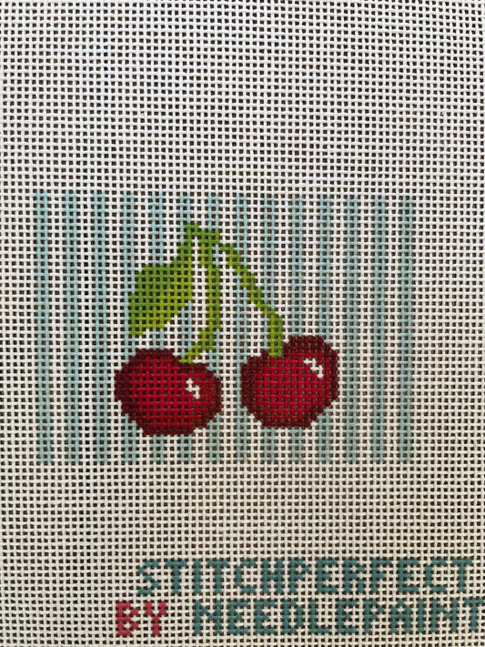 Blue Stripe Cherry Insert Stitchperfect by Needlepaint