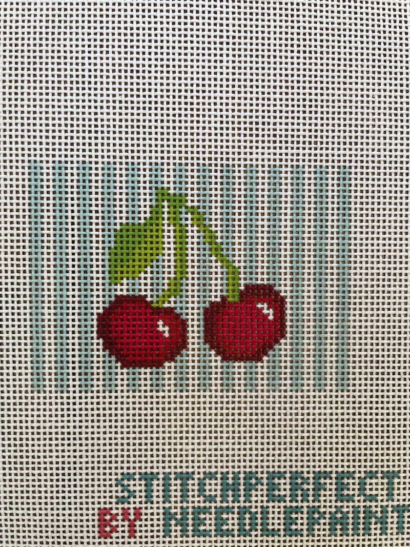 Blue Stripe Cherry Insert Stitchperfect by Needlepaint