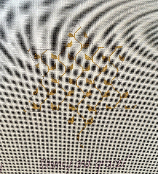 W- Star of David- Gold and White