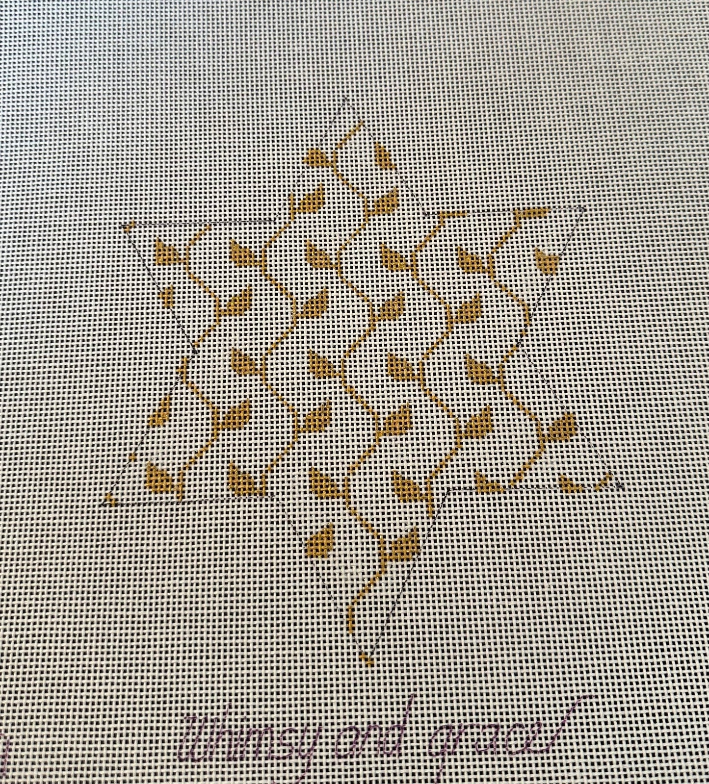 W- Star of David- Gold and White