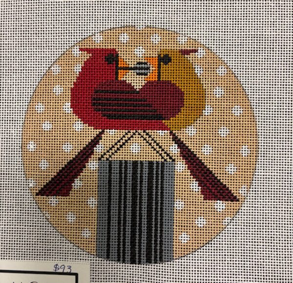 Red Bird Romance Ornament by Charlie Harper