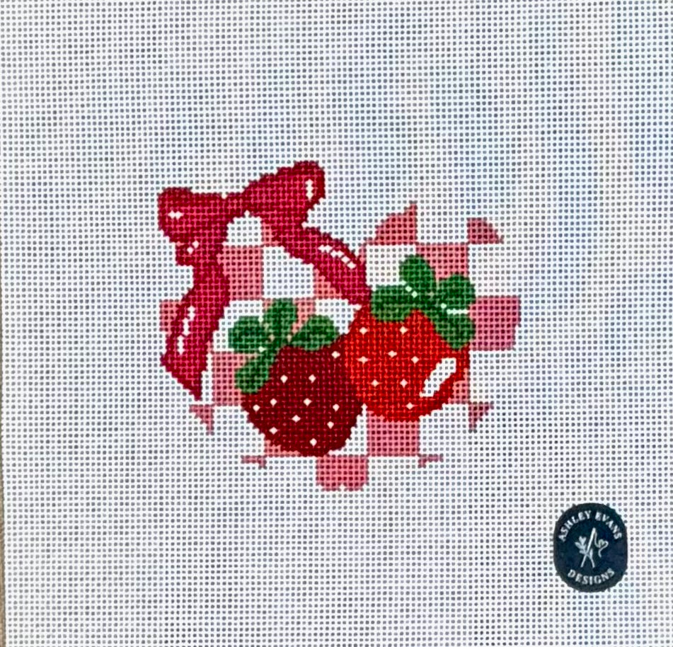 Gingham Berries in Pink by Ashley Evans Designs