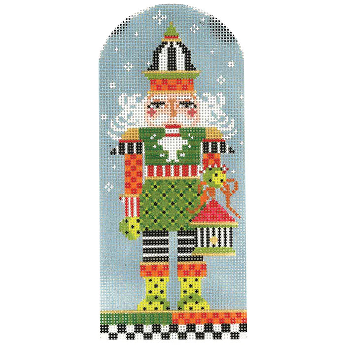 Striped Birdhouse Nutcracker