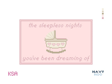 Sleepless Nights - Pink Canvas by Navy Noo