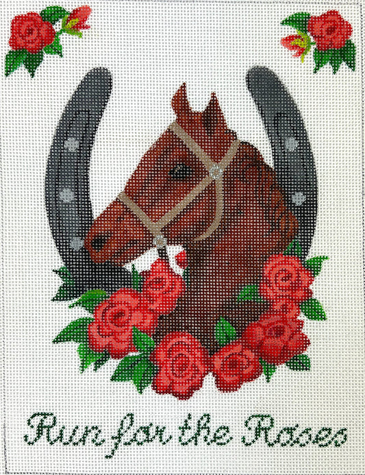 "Run for the Roses" Kentucky Derby Horse w/Rose Wreath by Kate Dickerson PL-559