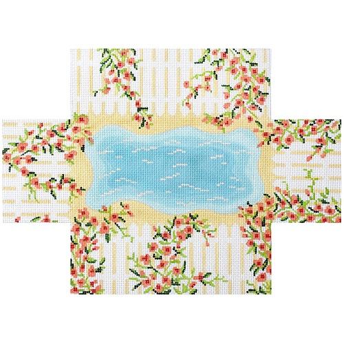 Brick Rose Picket Fence with Beach by Kate Dickerson