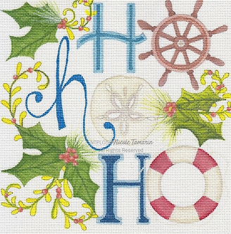 NT-PL05 Pillow: Coastal Ho Ho Ho