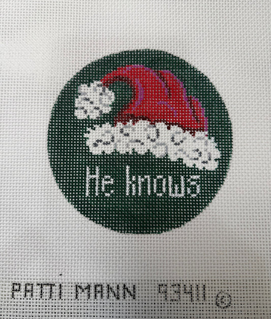 He Knows Ornament by Patti Mann