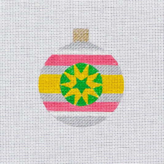 Round Pink & Gold w/Green Star by Pepperberry Designs