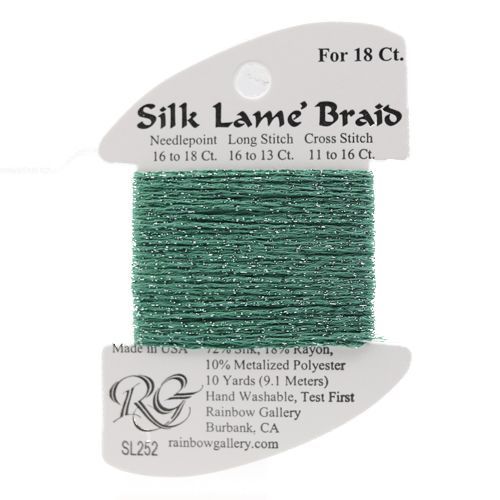 SL252 Caribbean Green | Silk Lame' Braid