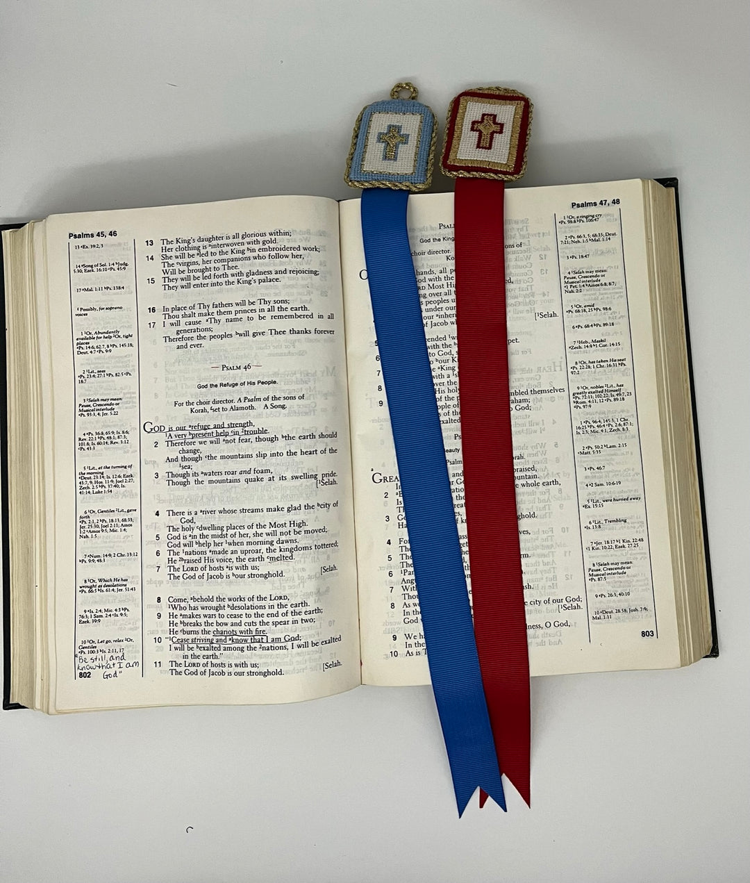 Mini Cross Bookmark in Blue by Patricia Sone