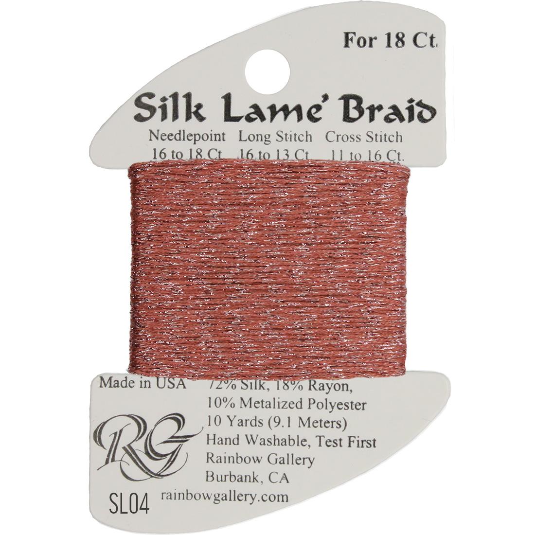 Silk Lame' Braid - Antique Rose SL04