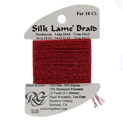 SL08 - Red - Silk Lame' Braid