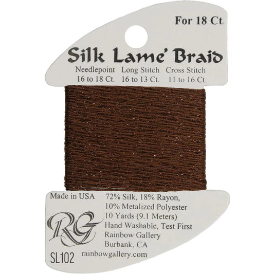 SL102 Warm Brown | Silk Lame' Braid