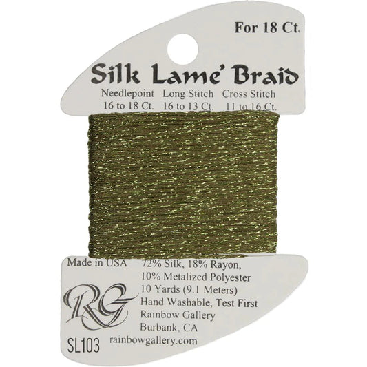 SL103 Olive | Silk Lame' Braid