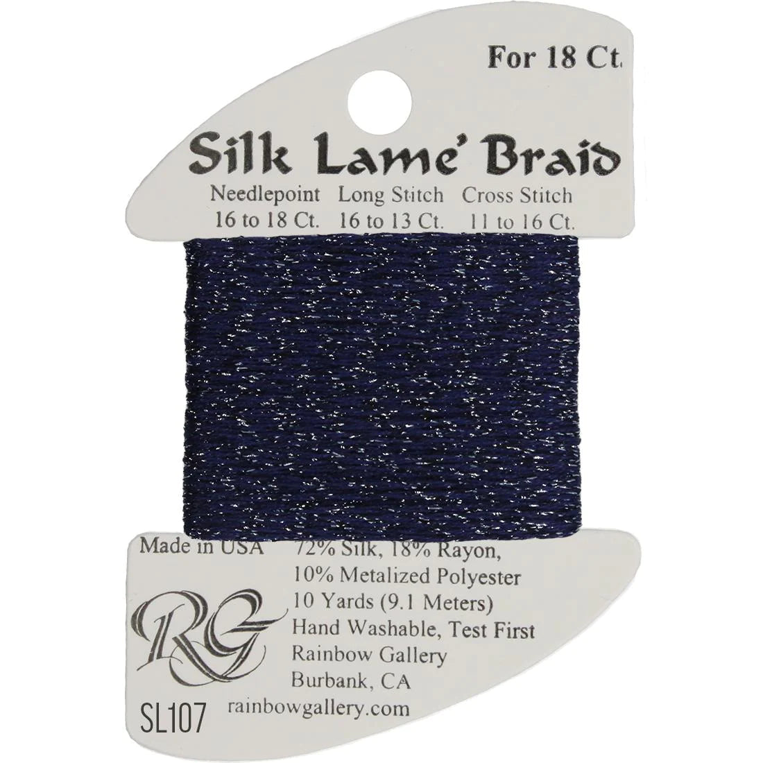 SL107 - Deep Cobalt - Silk Lame' Braid