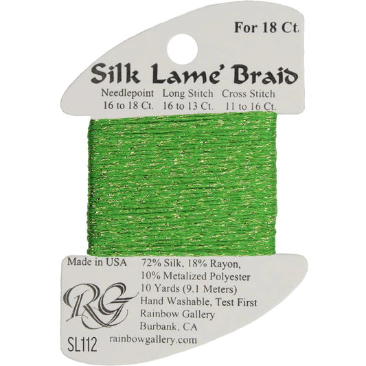 SL112 Spring Green | Silk Lame' Braid