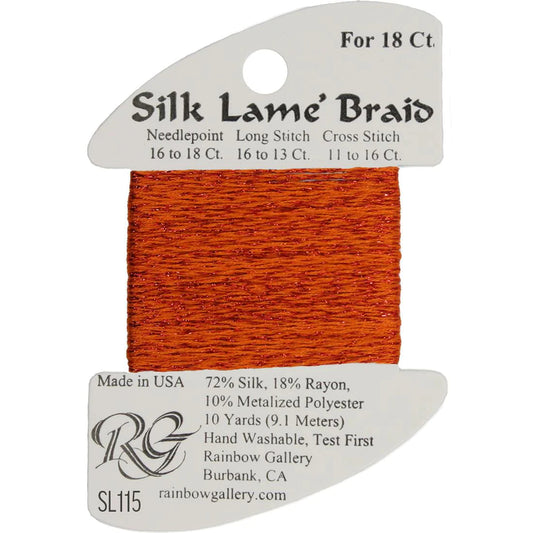 SL115 Red Orange | Silk Lame' Braid