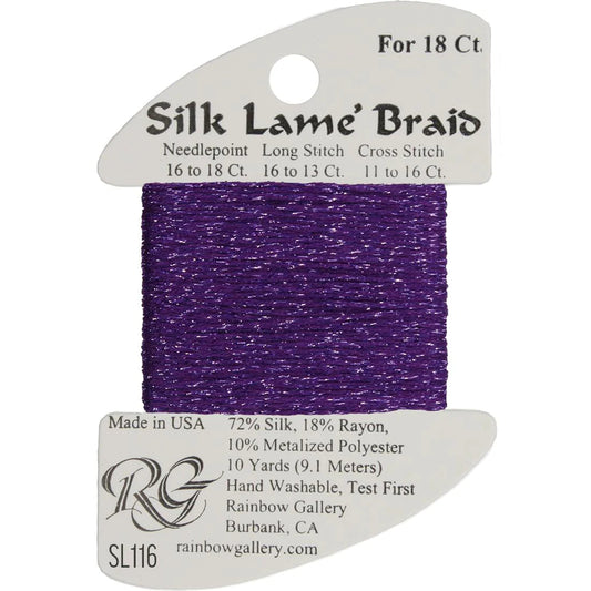 SL116 Medium Violet | Silk Lame' Braid