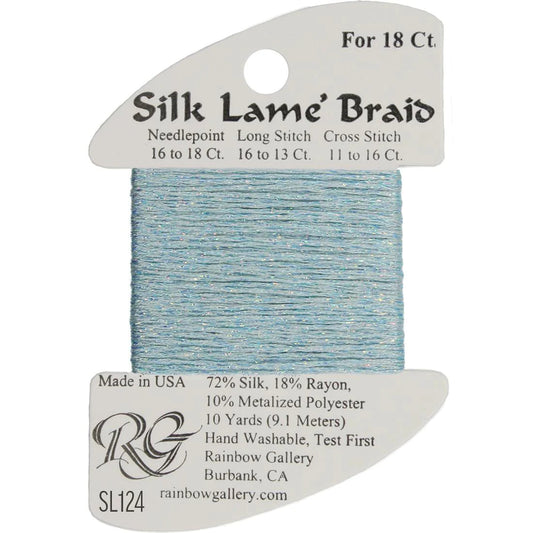 SL124 Blue Glow | Silk Lame' Braid