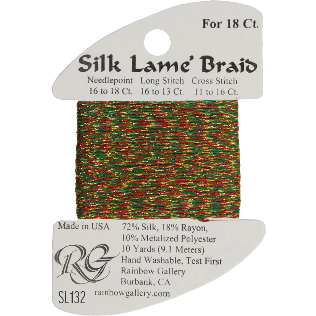 Silk Lame' Braid - Christmas SL132