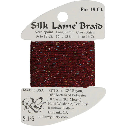 SL135 Red Sparkle | Silk Lame' Braid