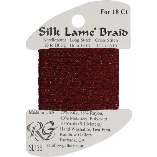 SL139 Cardinal | Silk Lame' Braid