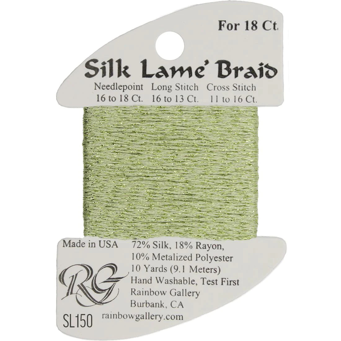 SL150 Daiquiri Green | Silk Lame' Braid
