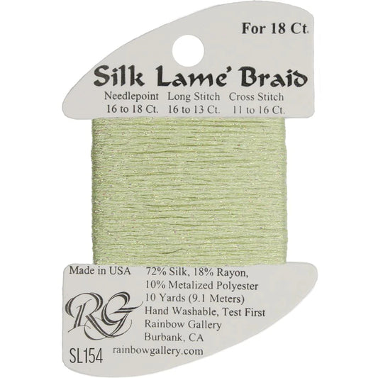 SL154 Misty Green | Silk Lame' Braid