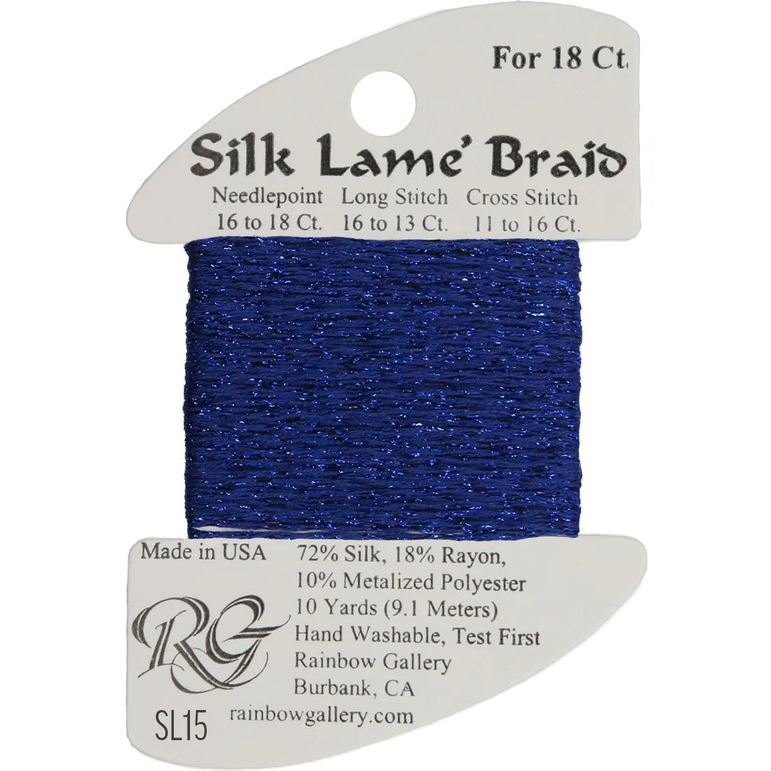 SL15 Dark Blue | Silk Lame' Braid