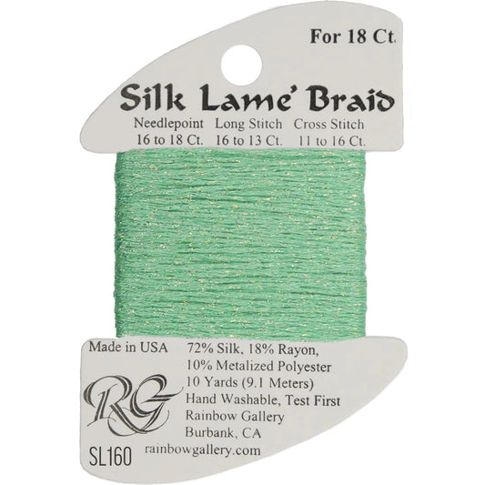 SL160 Dark Mint | Silk Lame' Braid