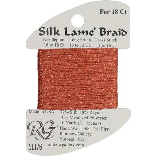 SL176 Coral | Silk Lame' Braid