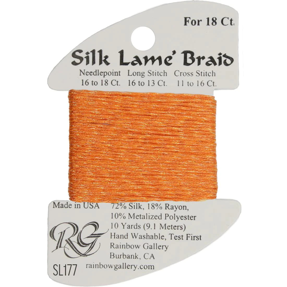 Silk Lame' Braid - Orange Pop SL177