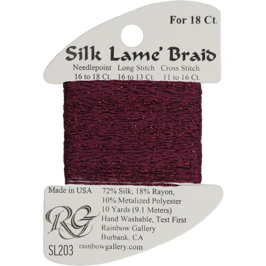 SL203 Magenta Purple | Silk Lame' Braid