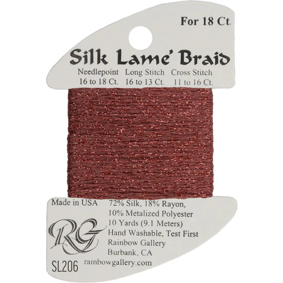 Silk Lame' Braid - Nostalgia Rose SL206