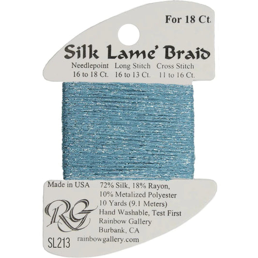 SL213 Dusty Turquoise | Silk Lame' Braid