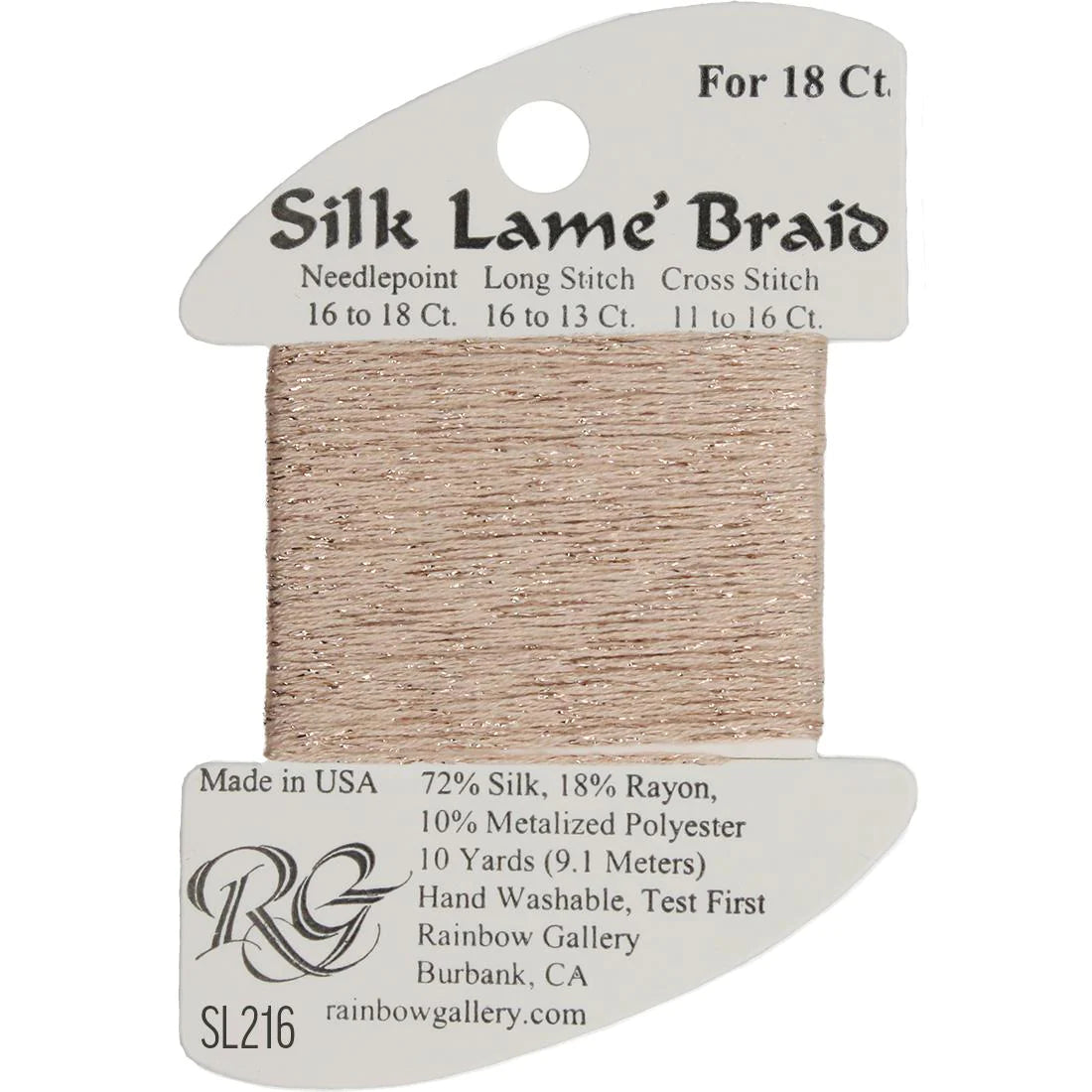 Silk Lame' Braid - Touch of Tan SL216