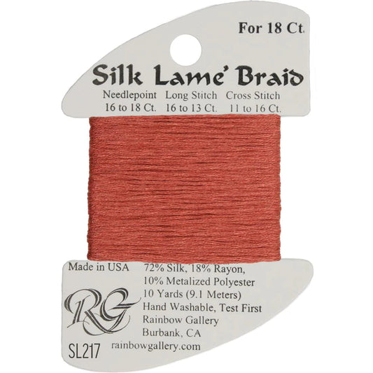 SL217 Burnt Coral | Silk Lame' Braid