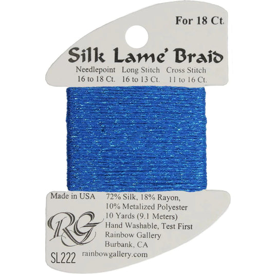 SL222 Brilliant Blue | Silk Lame' Braid