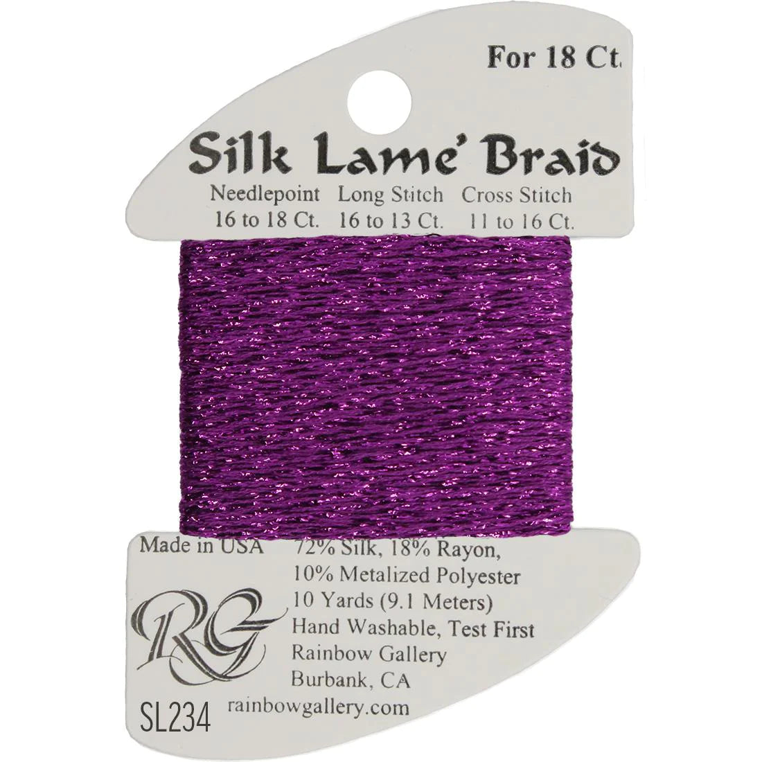 Sl234 Striking Purple | Silk Lame' Braid