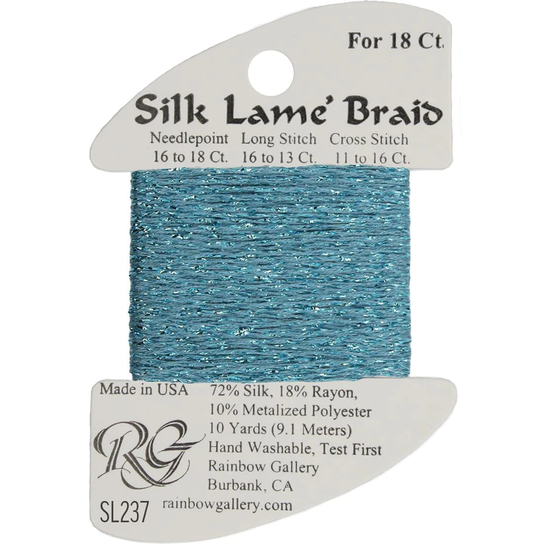 SL237 - Aqua Bay - Silk Lame' Braid