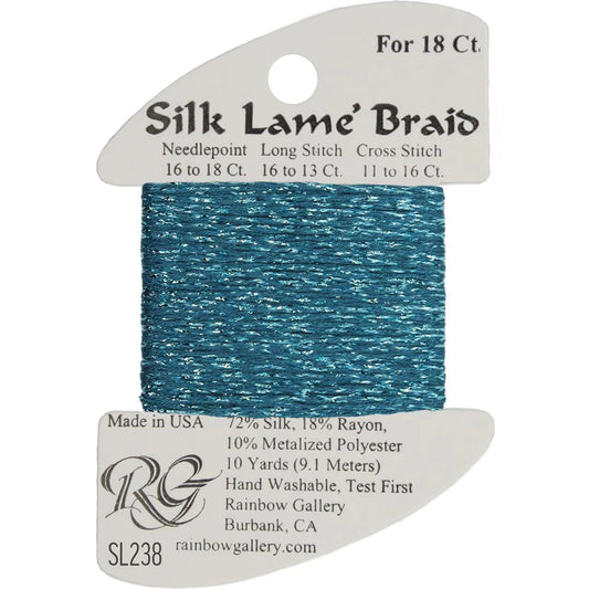 SL238 Teal Zeal | Silk Lame' Braid