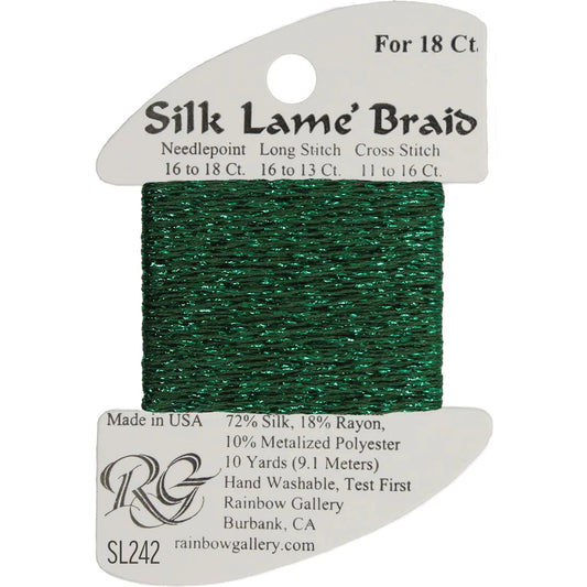 SL242 Peacock Green | Silk Lame' Braid