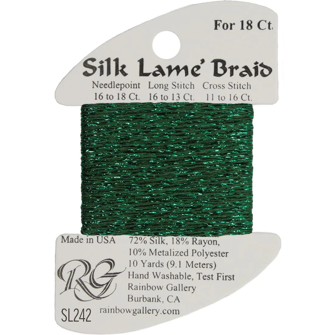 Silk Lame' Braid - Peacock Green SL242