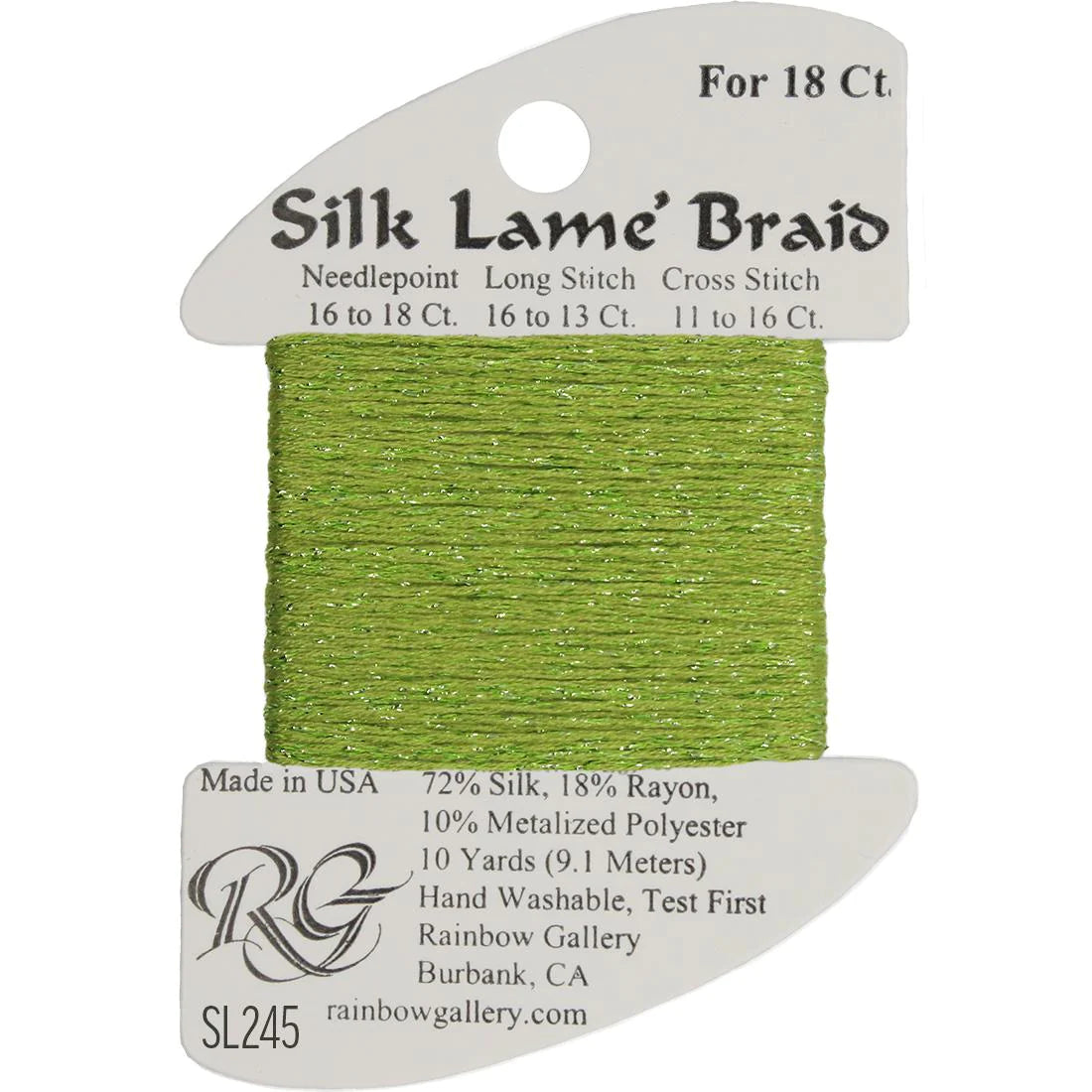 Silk Lame' Braid - Green Banana SL245