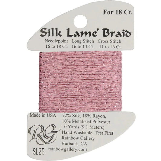 SL25 Rose Pink | Silk Lame' Braid
