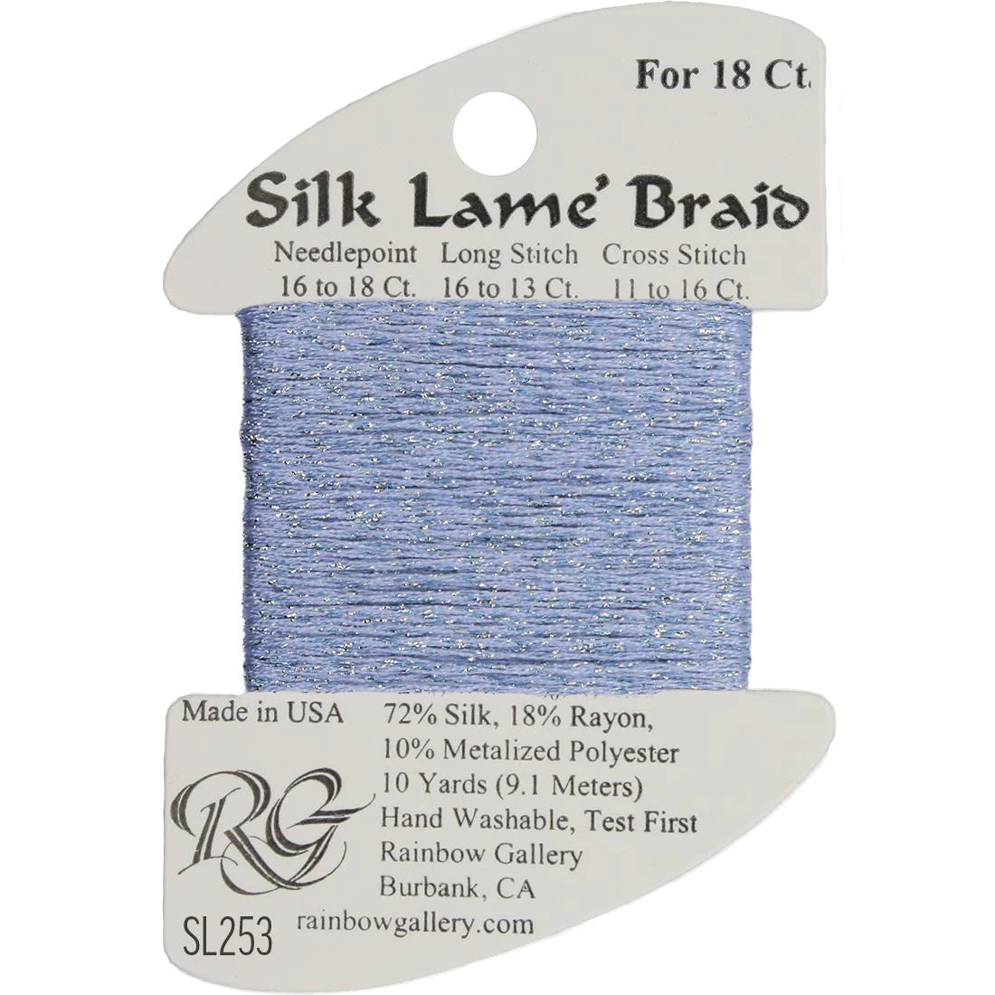 SL253 Antique Periwinkle | Silk Lame' Braid