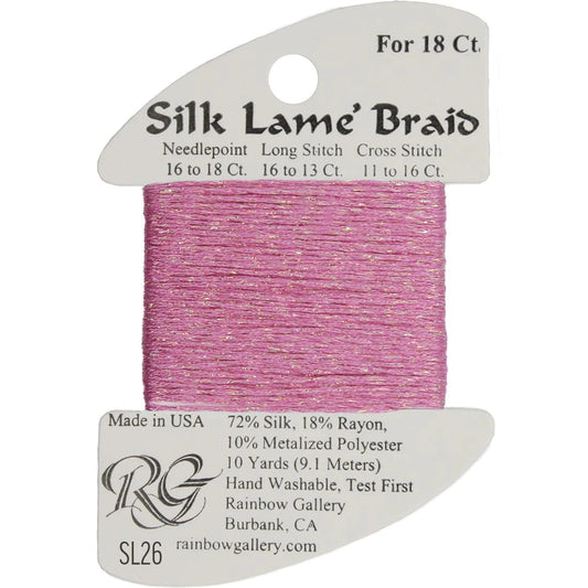 Silk Lame' Braid - Raspberry SL26