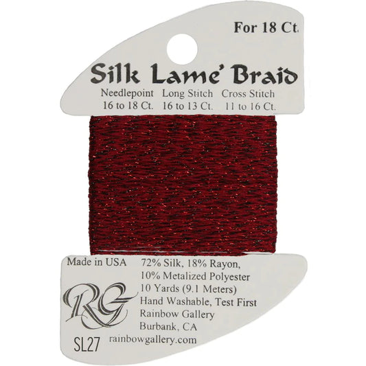 SL27 Garnet | Silk Lame' Braid