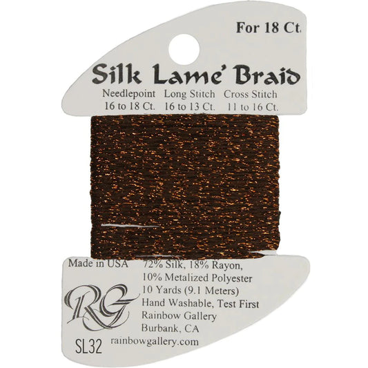 SL32 Coffee | Silk Lame' Braid